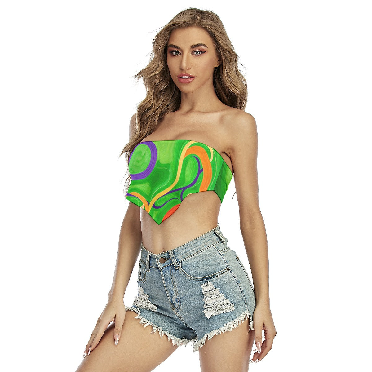 Squiggly Sexy Satin Triangle Tube Top