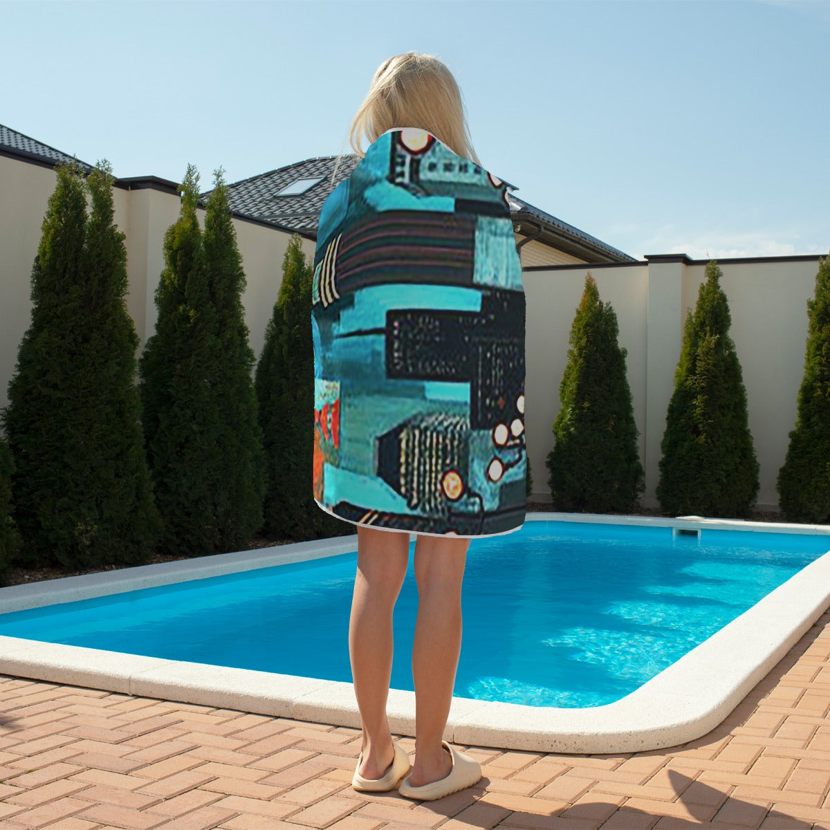 Atlanta at Nighttime Rectangular Beach Towel