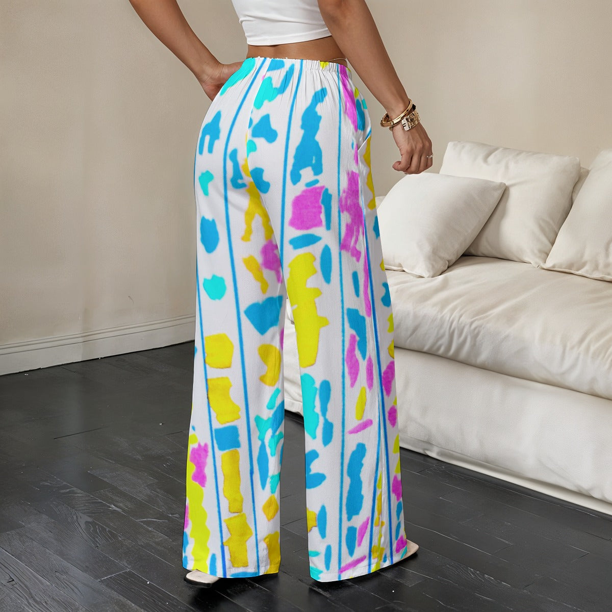 Folksy Straight-Leg Casual Pants