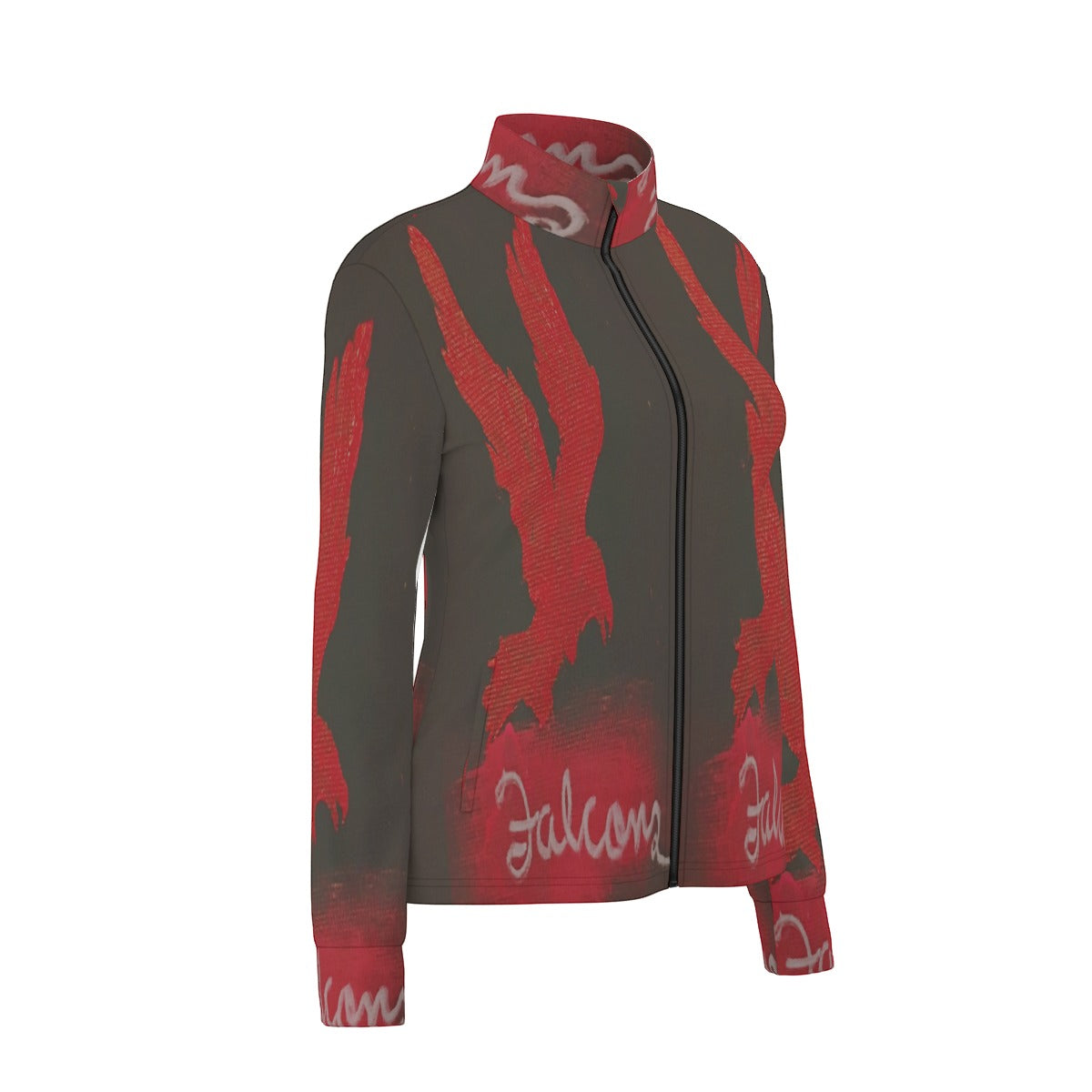 KG Fit Women's Long Sleeve Thumbhole Jacket with Falcons Print - Elastic & Comfortable