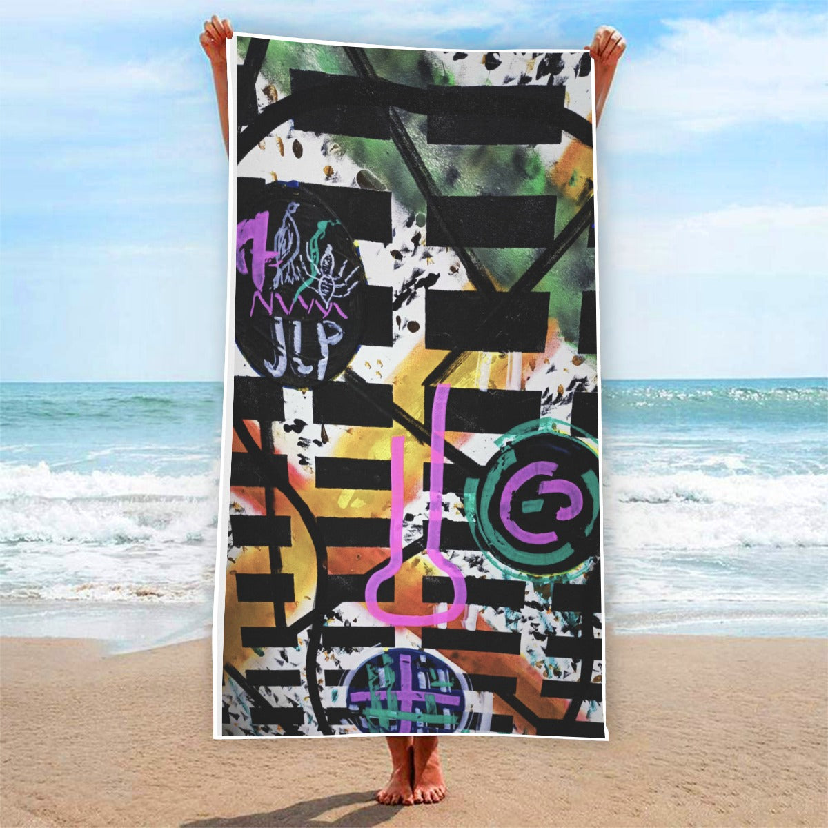 KG Fit Rectangular Beach Towel - Custom Design, Single-Side