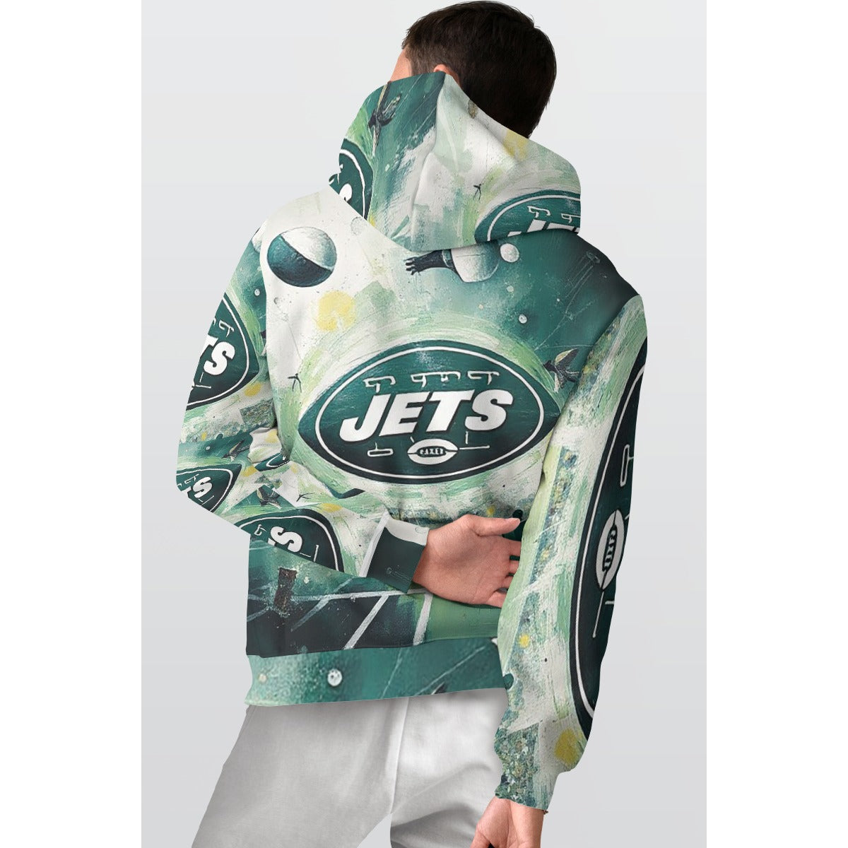 KG Fit New York Jets Men's Thicken Fleece Lined Hoodie for Warm Comfort