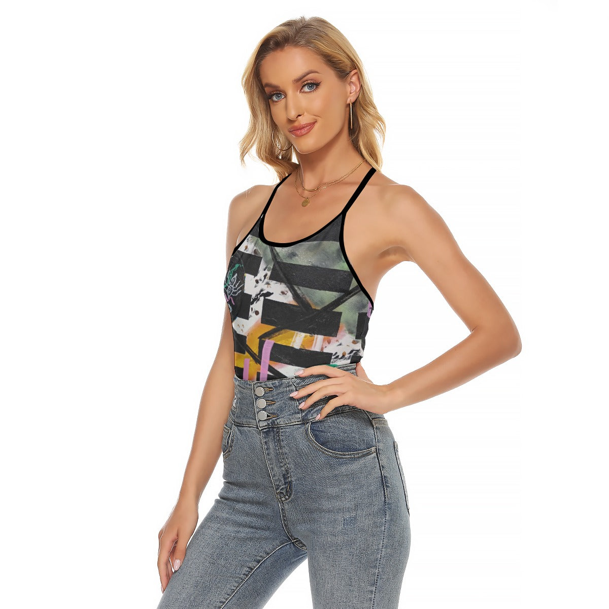 Social Media 2 Women's Criss-Cross Open Back Tank Top