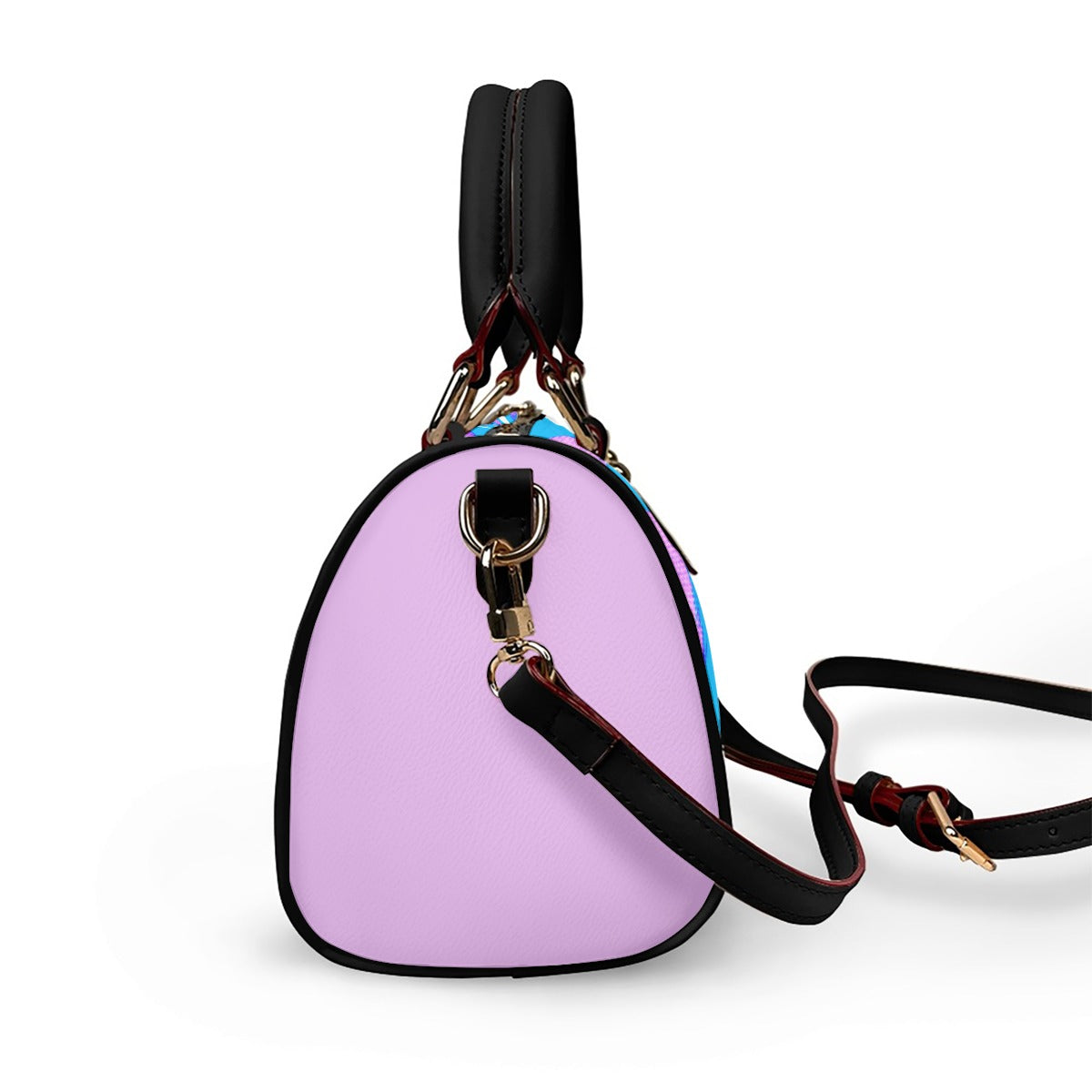 Melancholy Classic Barrel-Shaped PU Leather Handbag with Detachable Strap