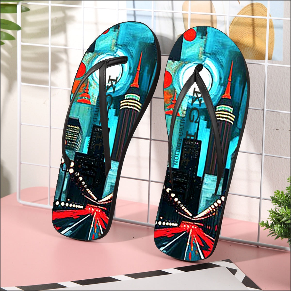 Atlanta at Nighttime Women's Flip Flops