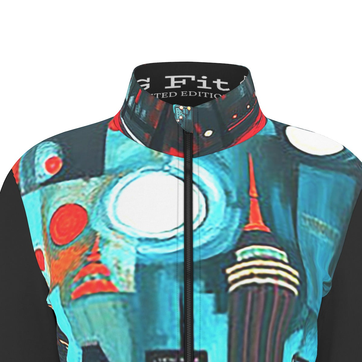 Atlanta at Nighttime Long Sleeve Thumbhole Jacket with Pockets