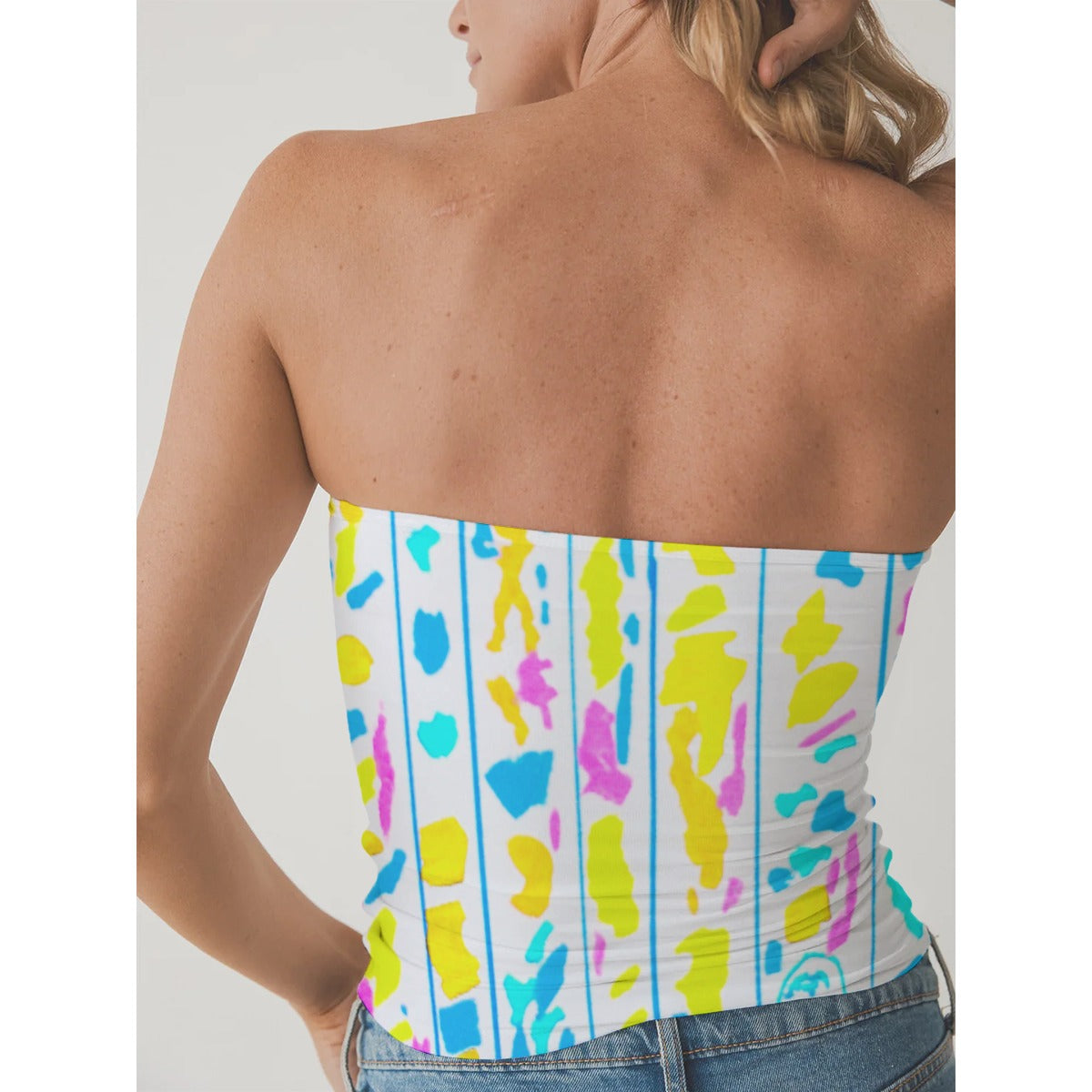 Folksy Double-Layer Strapless Top