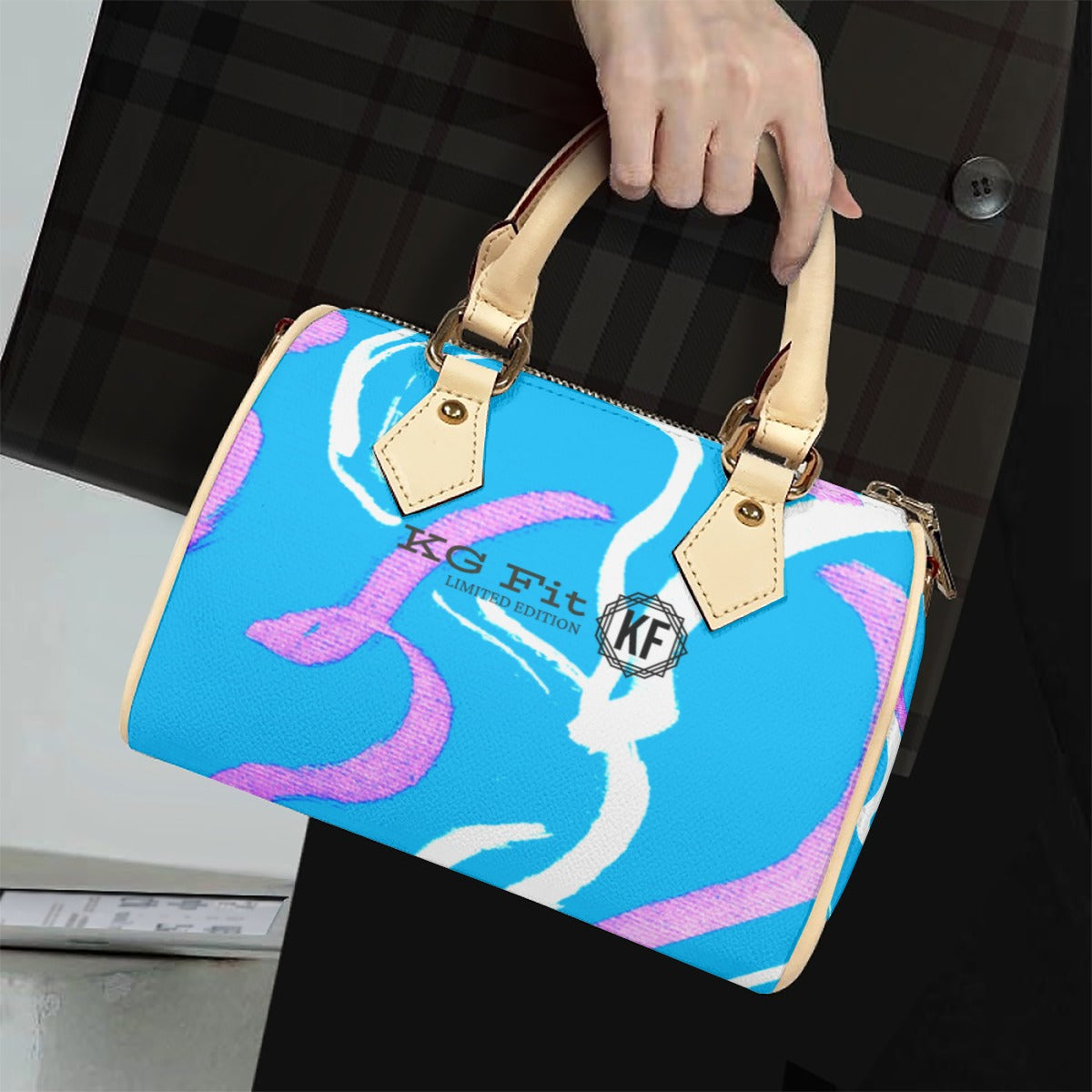 Melancholy Classic Barrel-Shaped PU Leather Handbag with Detachable Strap