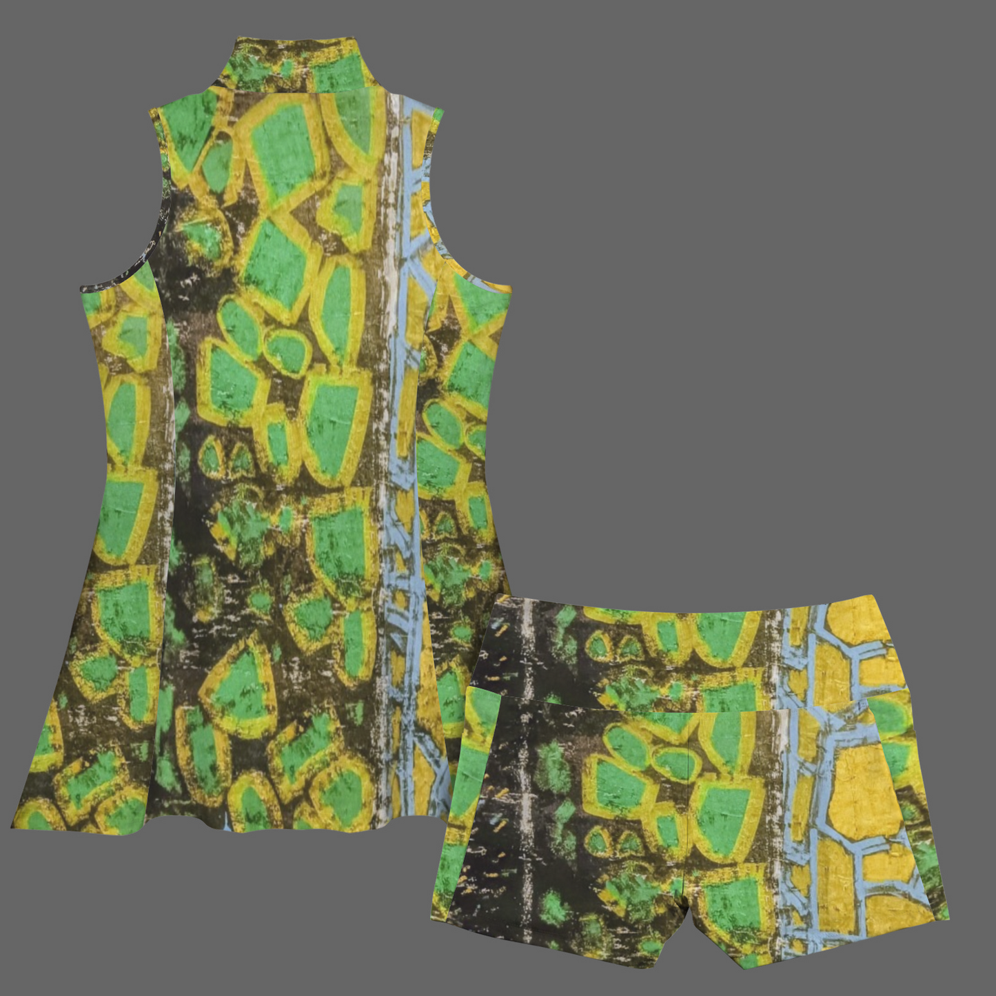 Earth Zip Up Sleeveless Sports Dress