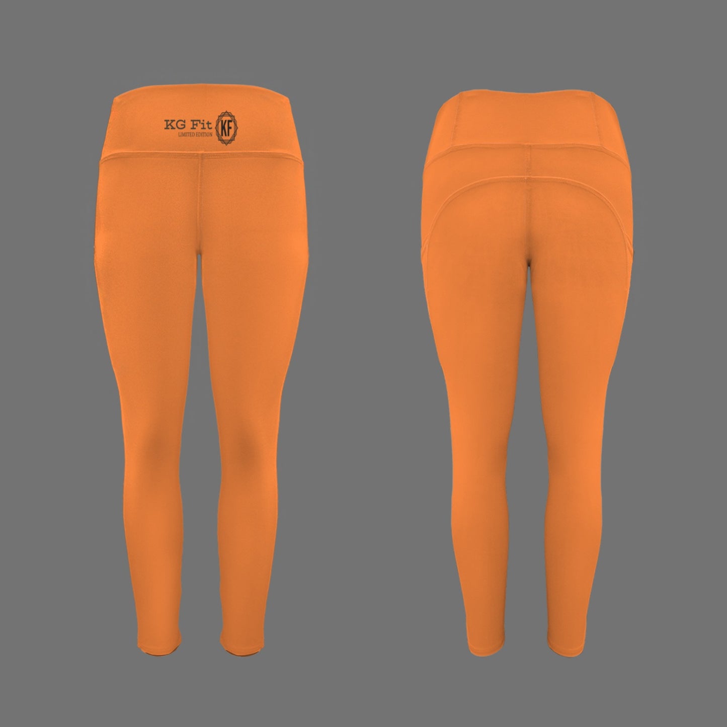 KG Fit Orange High Waist Leggings with Side Pockets