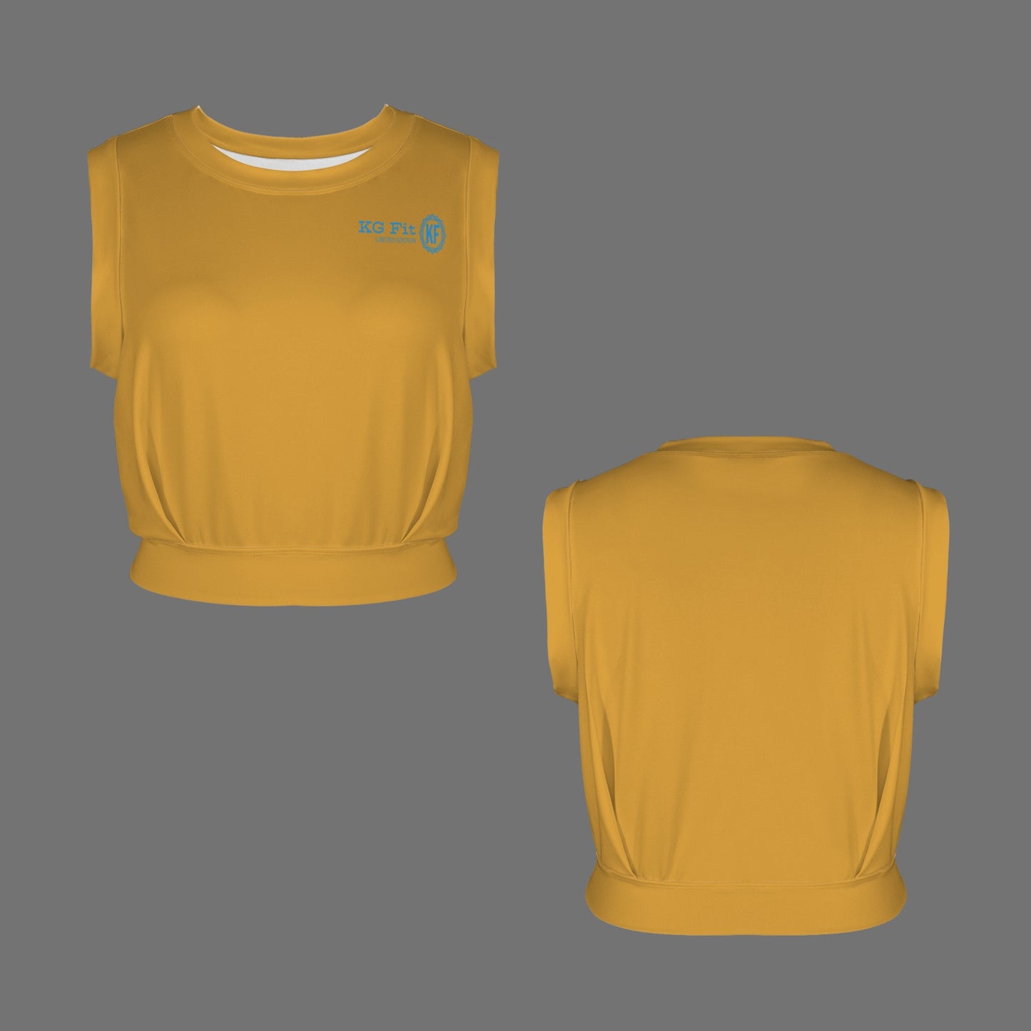 Gold Women's Sleeveless Sports Crop Top