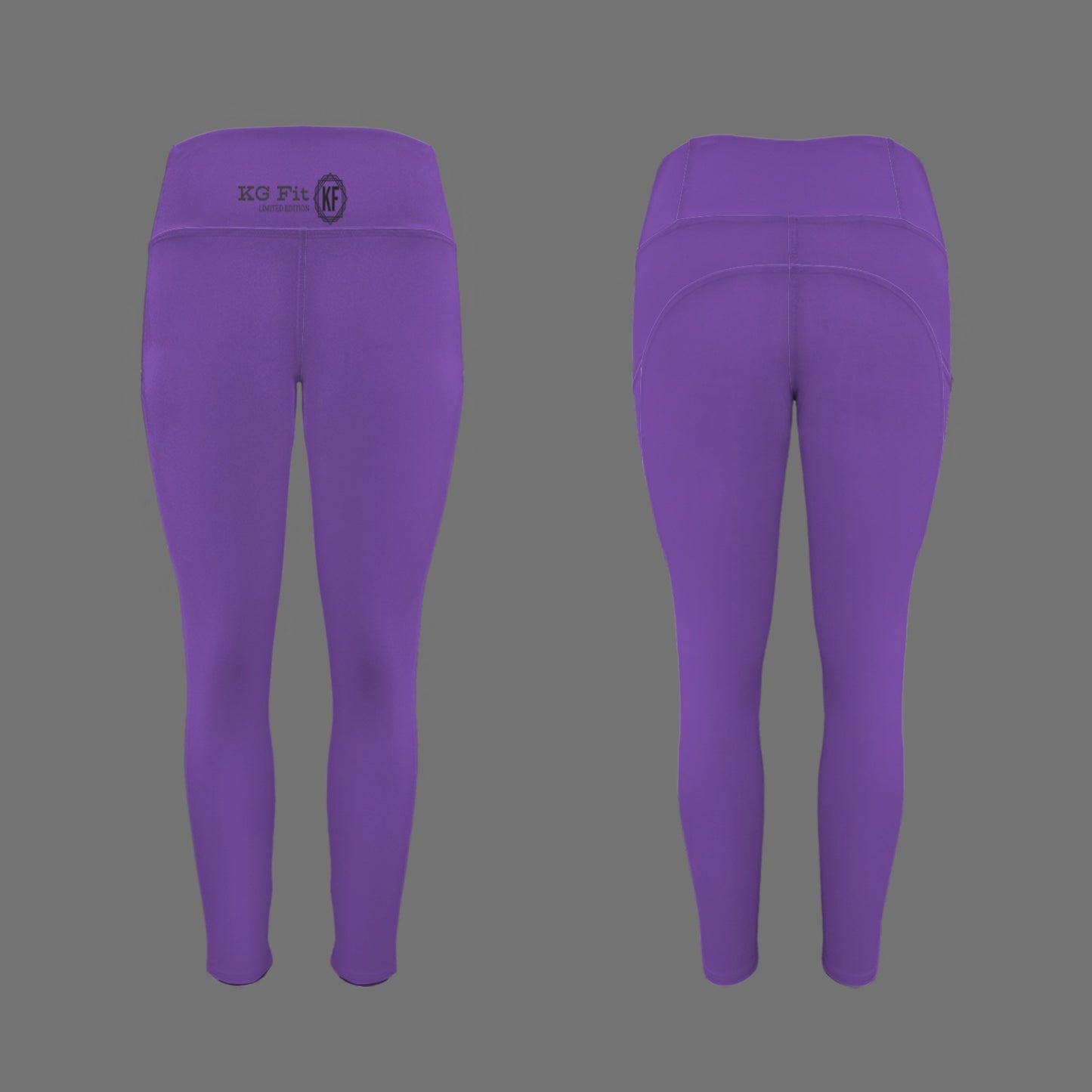 KG Fit Purple High Waist Leggings with Side Pockets
