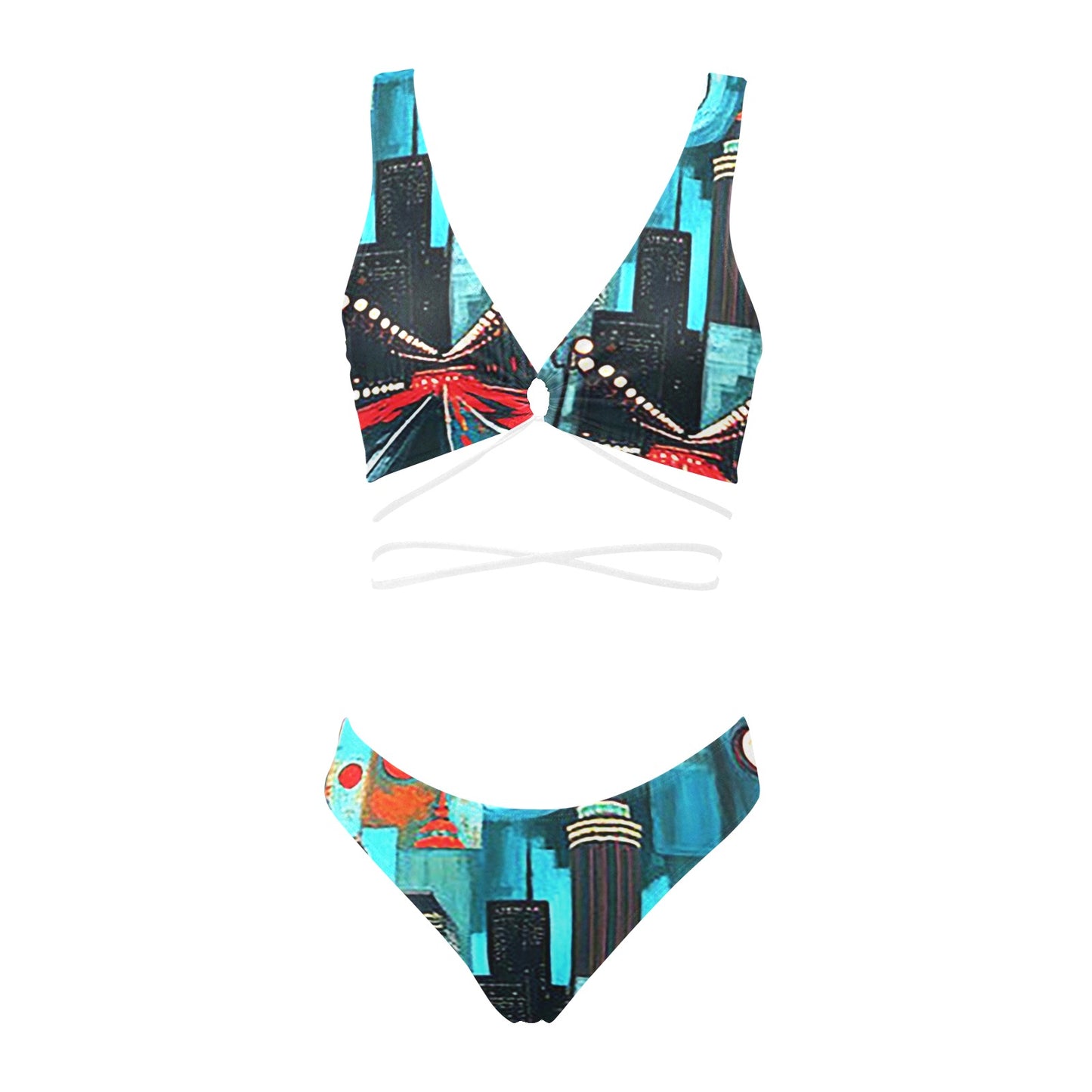 Atlanta-at-Nighttime Cross String Bikini