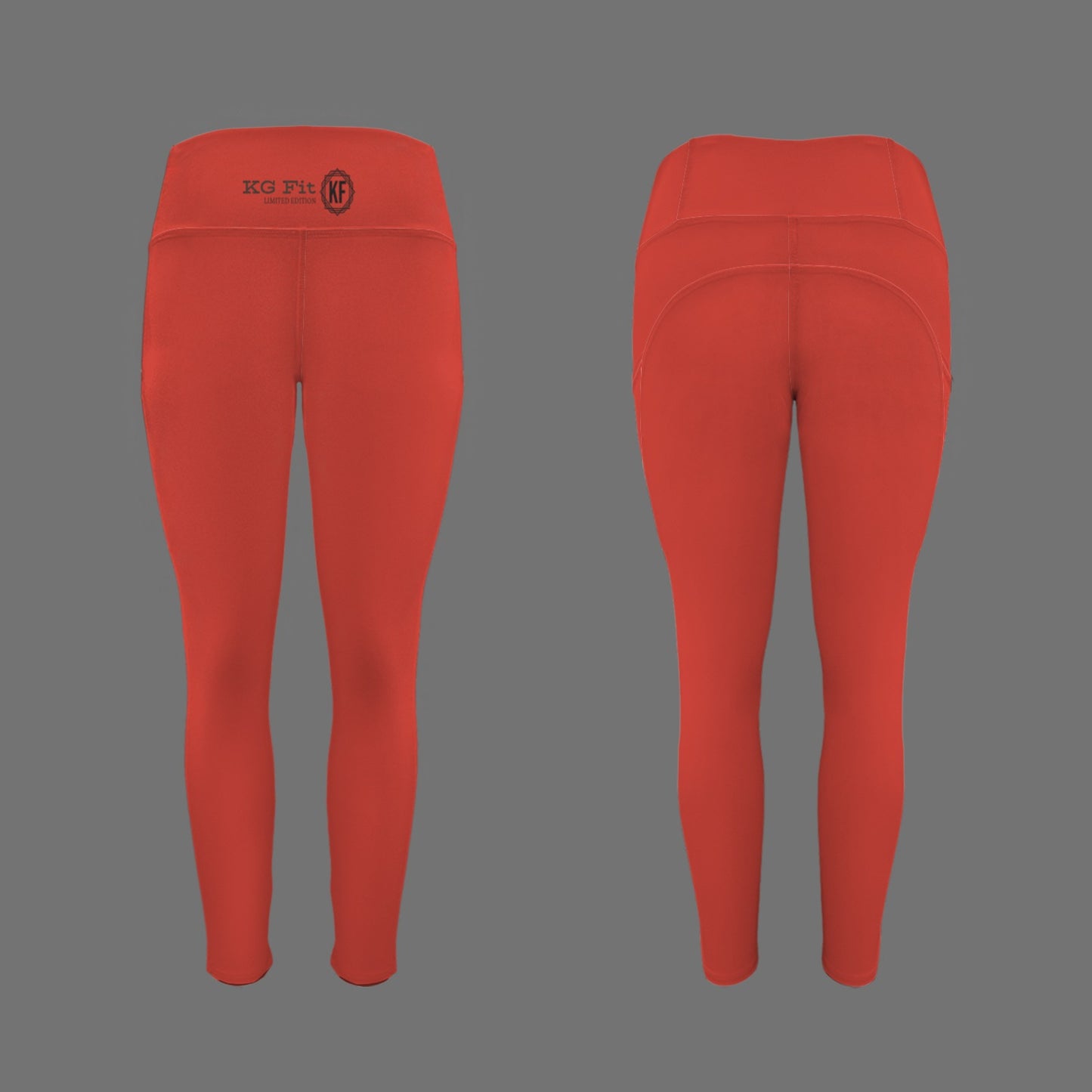 KG Fit Red High Waist Leggings with Side Pocket