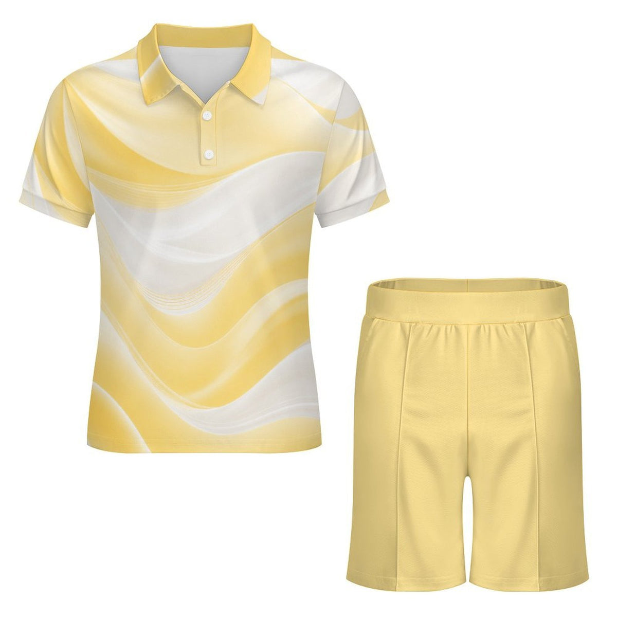 Custom Men's Short Sleeve Polo Shirt & Shorts Set Outfit Sets