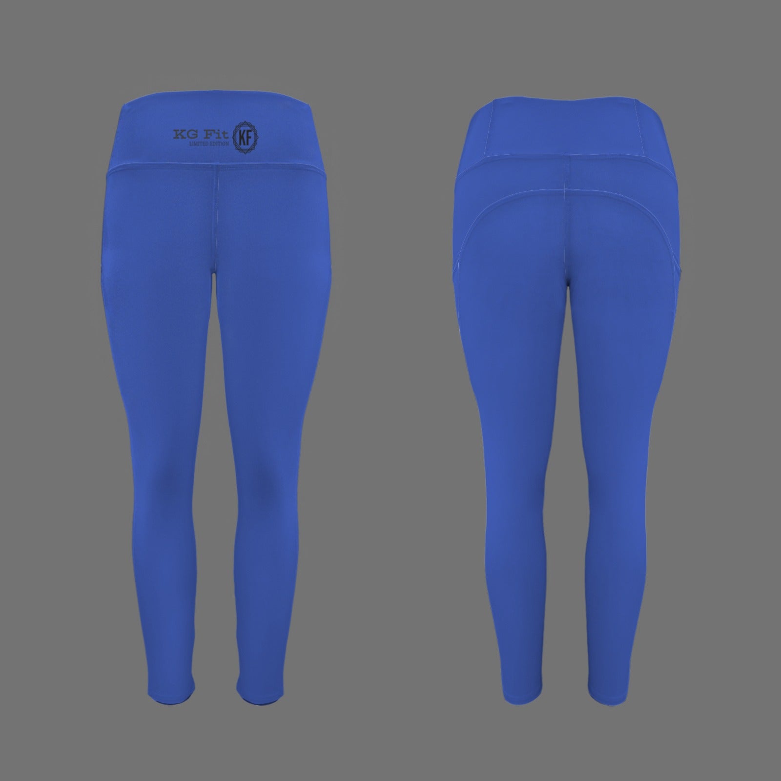 KG Fit Blue High Waist Leggings with Side Pockets