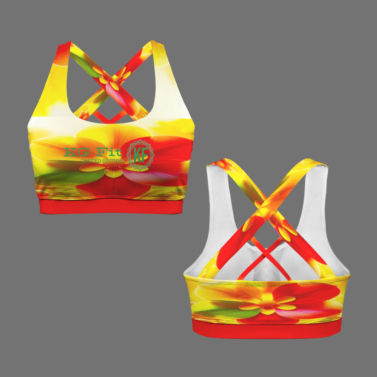 kg.logo.green sports bra