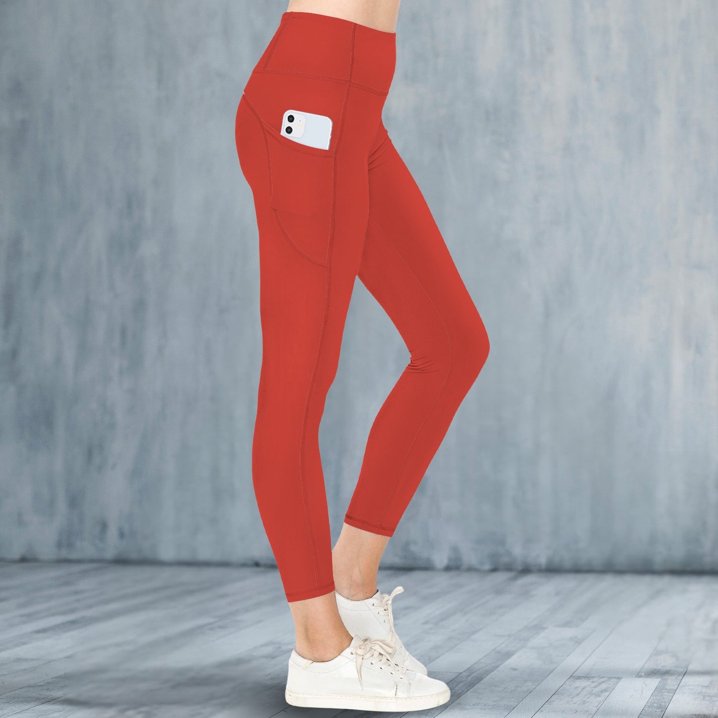 KG Fit Red High Waist Leggings with Side Pocket