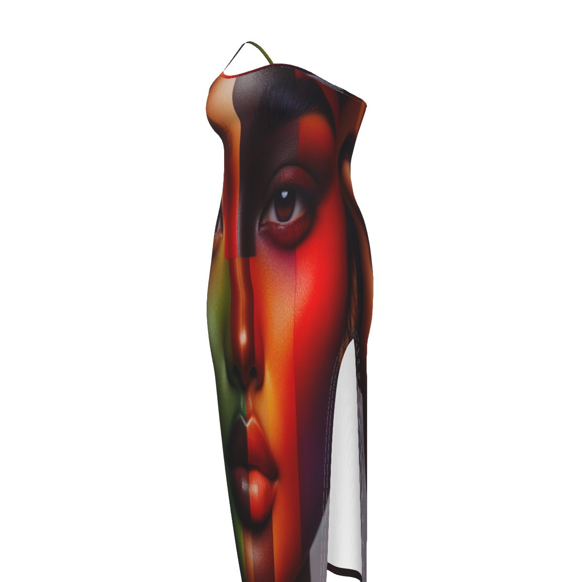 Women Oblique-Shoulder Exposure Dress with Side Split (Plus Size)