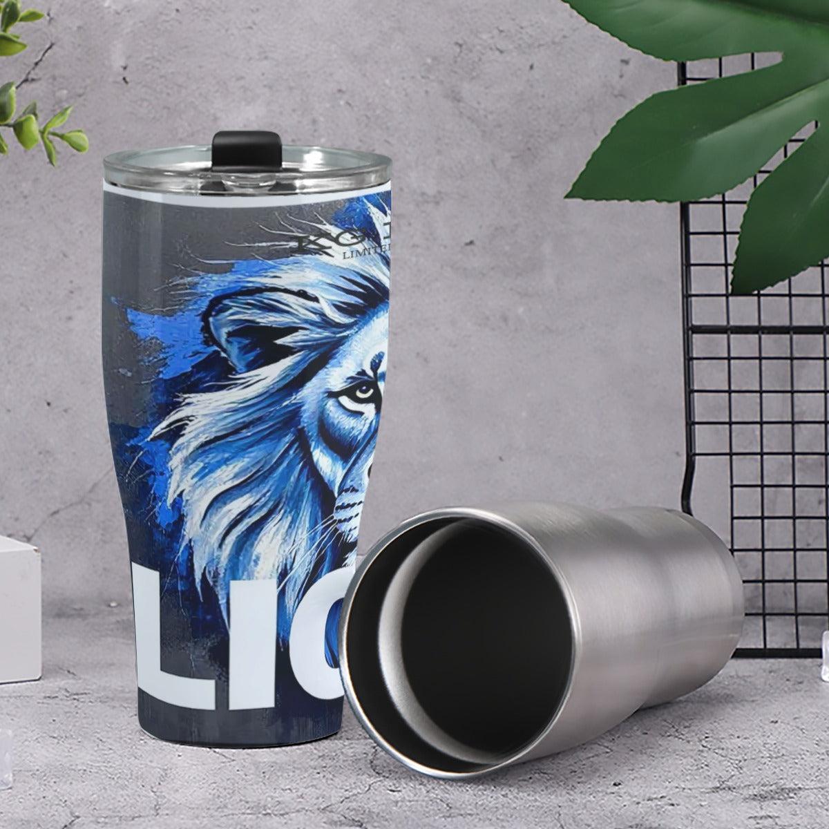 KG Fit Detroit Lions 30oz Stainless Steel Tumbler - Insulated Custom Print Mug with Lid, 10x7.5x20cm