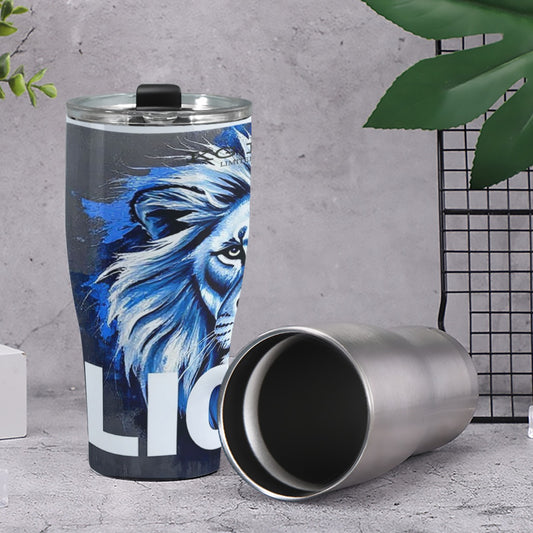 KG Fit Detroit Lions 30oz Stainless Steel Tumbler - Insulated Custom Print Mug with Lid, 10x7.5x20cm