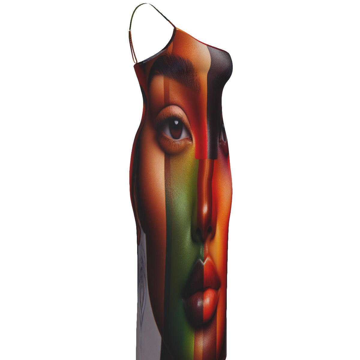 Women Oblique-Shoulder Exposure Dress with Side Split (Plus Size)