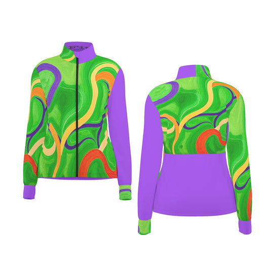 Squiggly Long Sleeve Thumbhole Jacket
