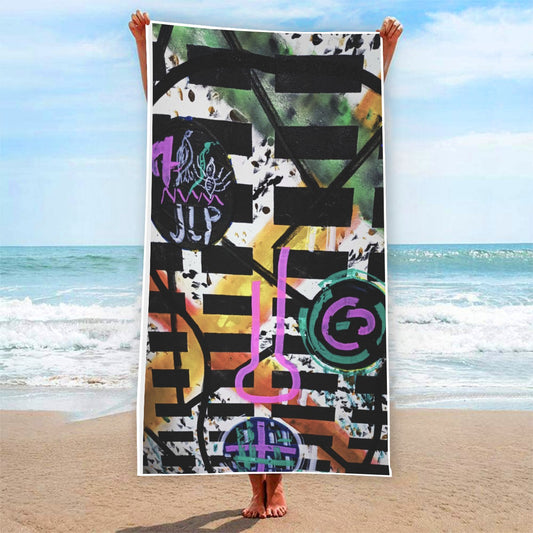 KG Fit Rectangular Beach Towel - Custom Design, Single-Side