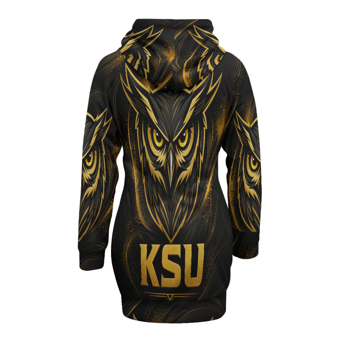 Kennesaw State University Inspired Women's Pullover Hoodie Dress with Raglan Sleeve