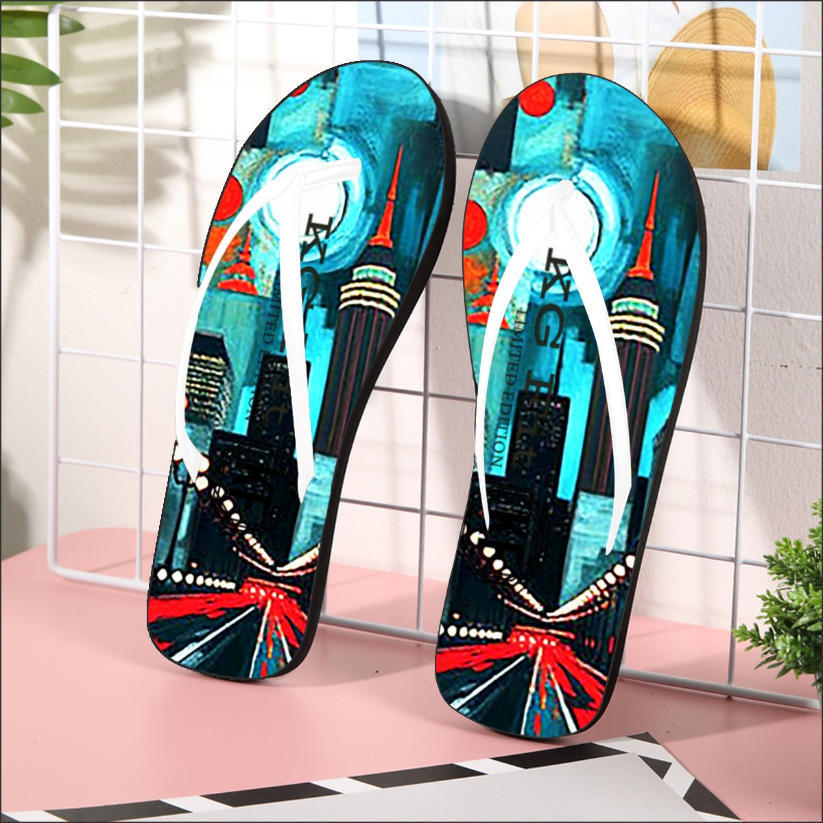 Atlanta at Nighttime Women's Flip Flops