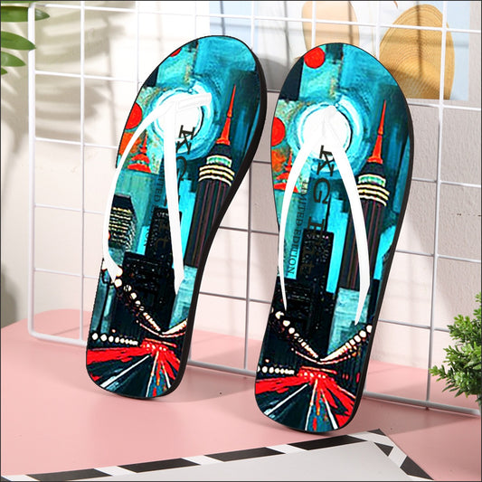 Atlanta at Nighttime Women's Flip Flops