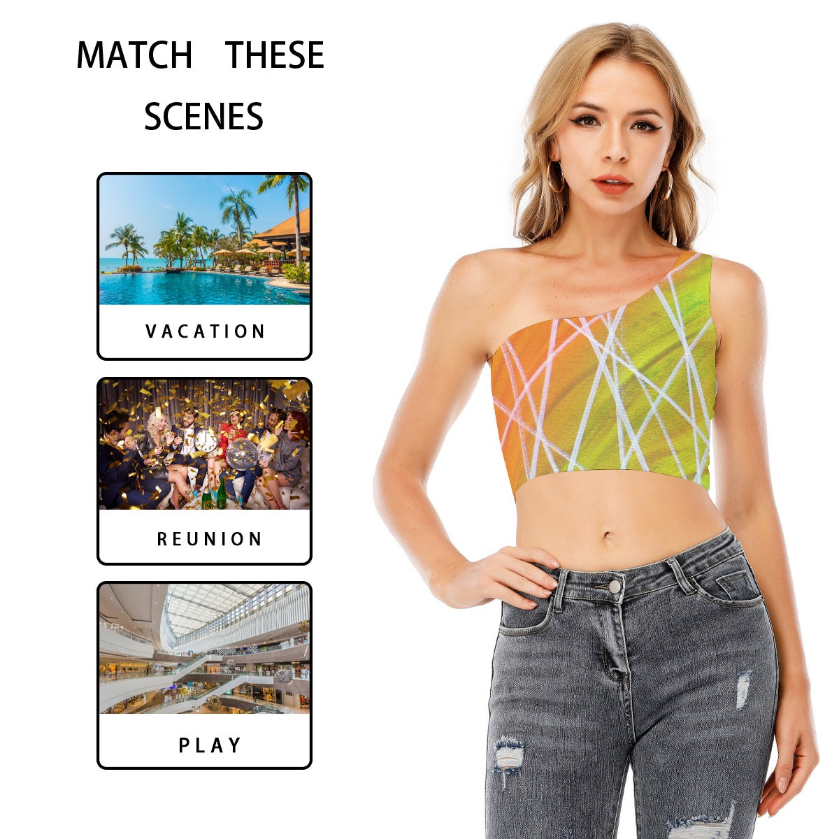 Hyped One-Shoulder Cropped Top