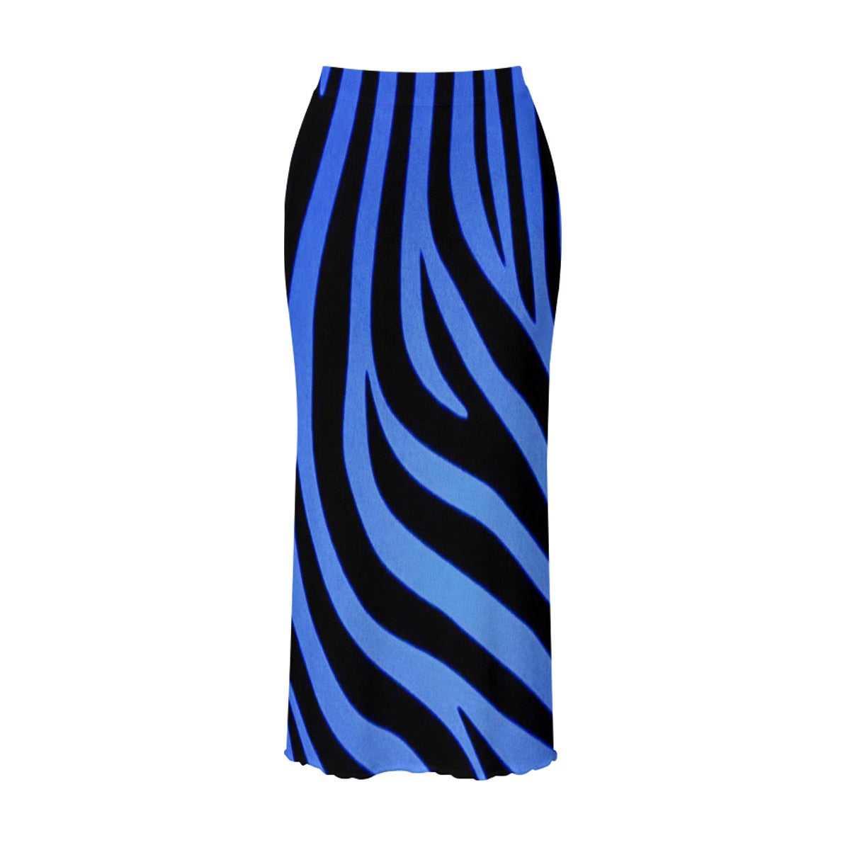 Blue Zebra Women's High Neck Skirt Set with Thumb Hole