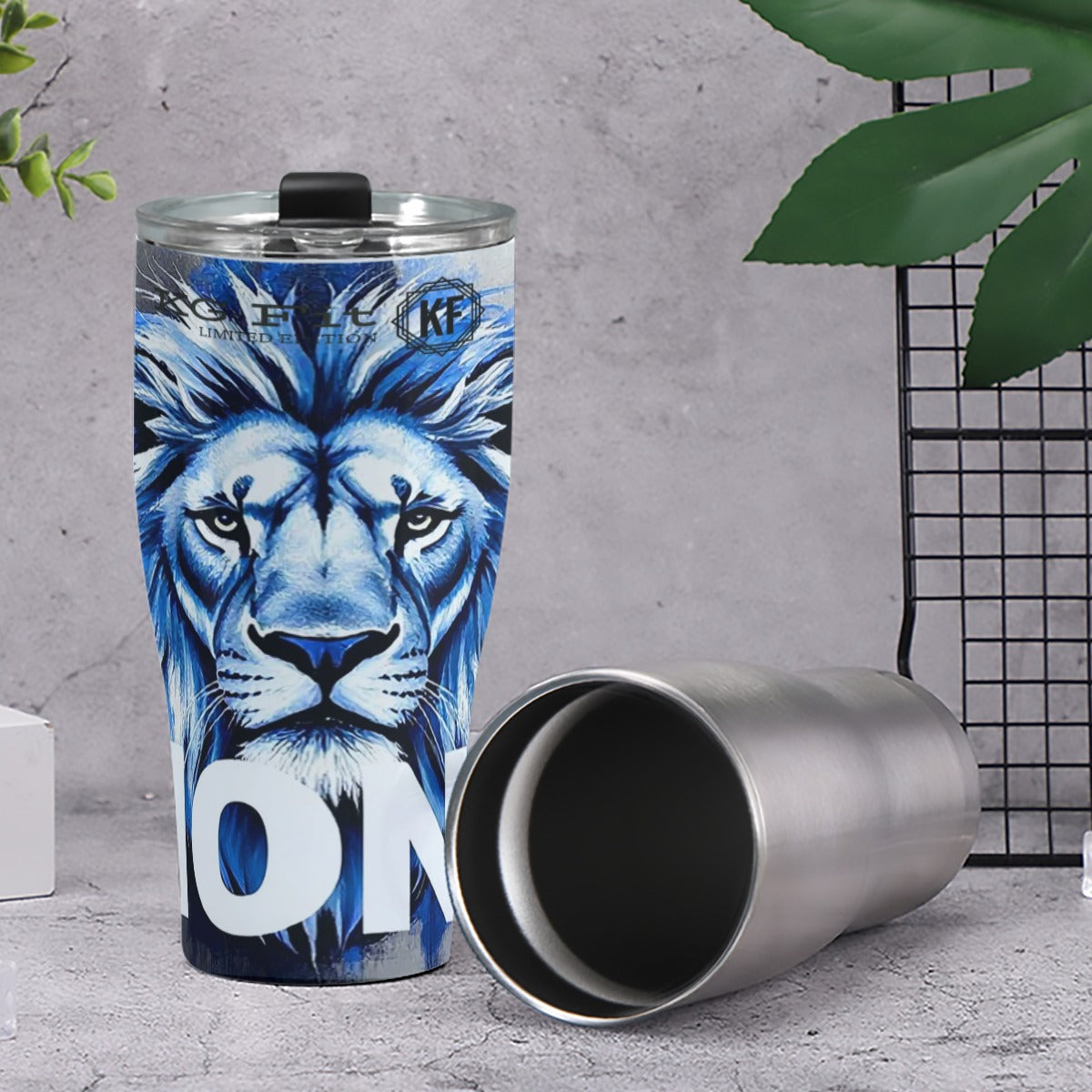 KG Fit Detroit Lions 30oz Stainless Steel Tumbler - Insulated Custom Print Mug with Lid, 10x7.5x20cm