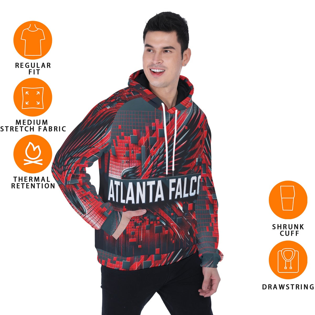 KG Fit Falcons Men's Heavy Fleece Hoodie