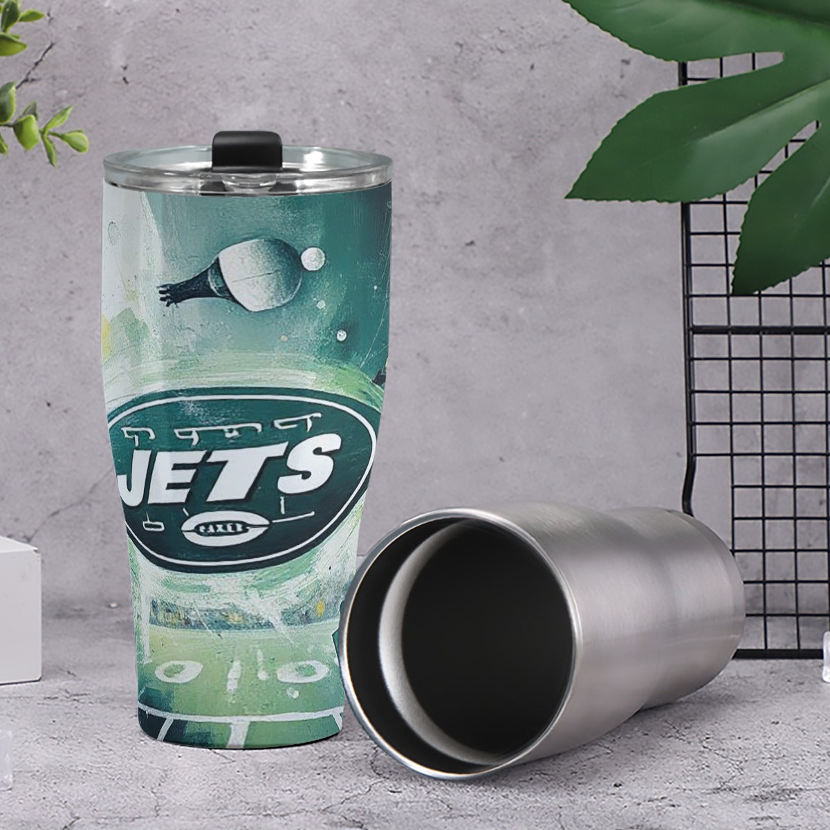 KG Fit New York Jets 30oz Stainless Steel Tumbler - Insulated Custom Mug with Lid, 10x7.5x20cm