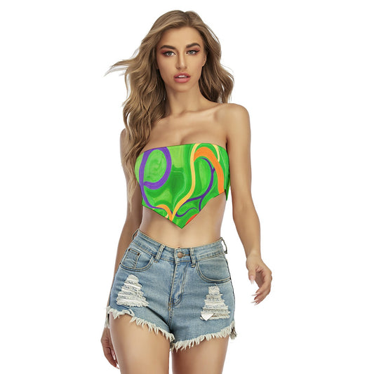 Squiggly Sexy Satin Triangle Tube Top