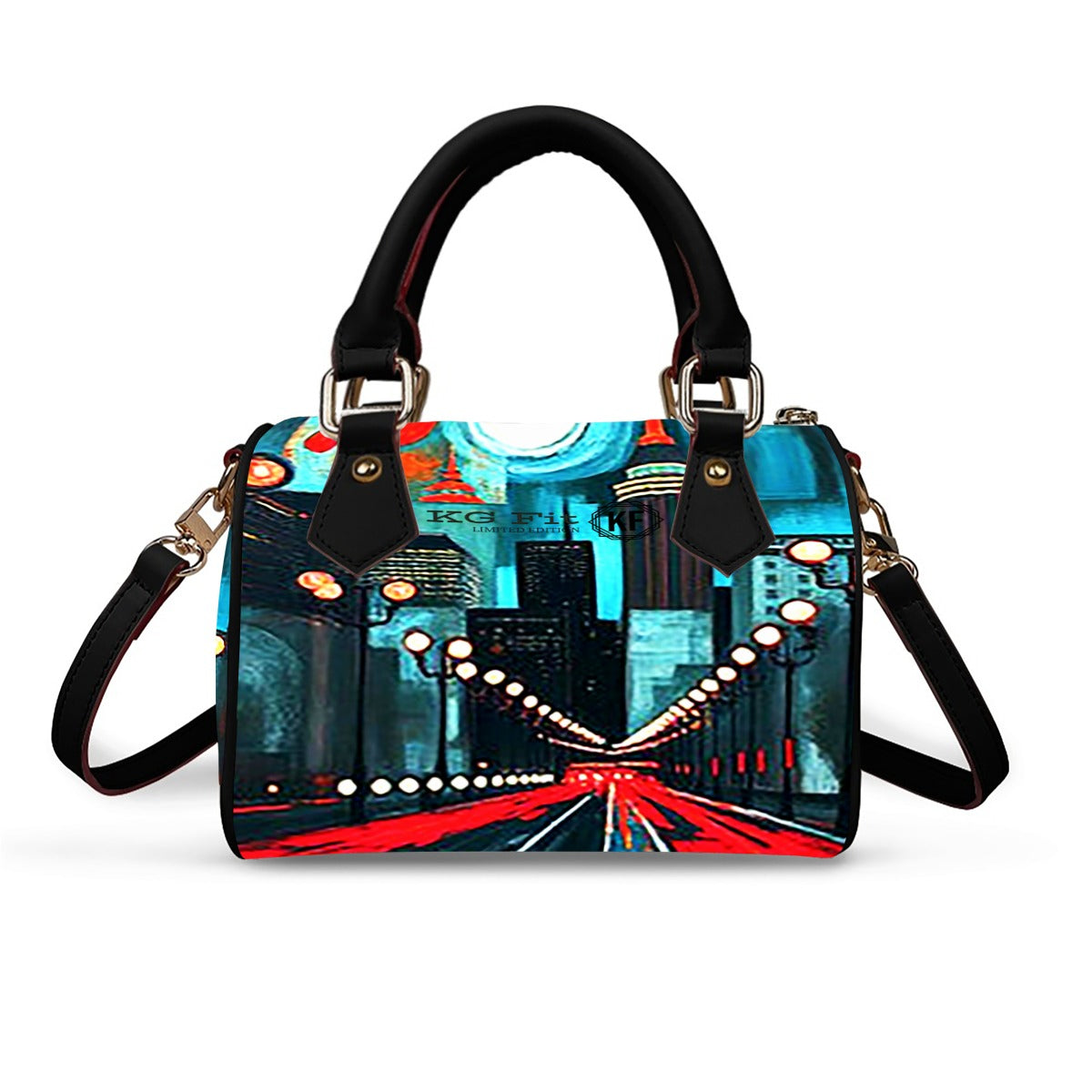 Atlanta at Nighttime Classic Barrel-Shaped Handbag
