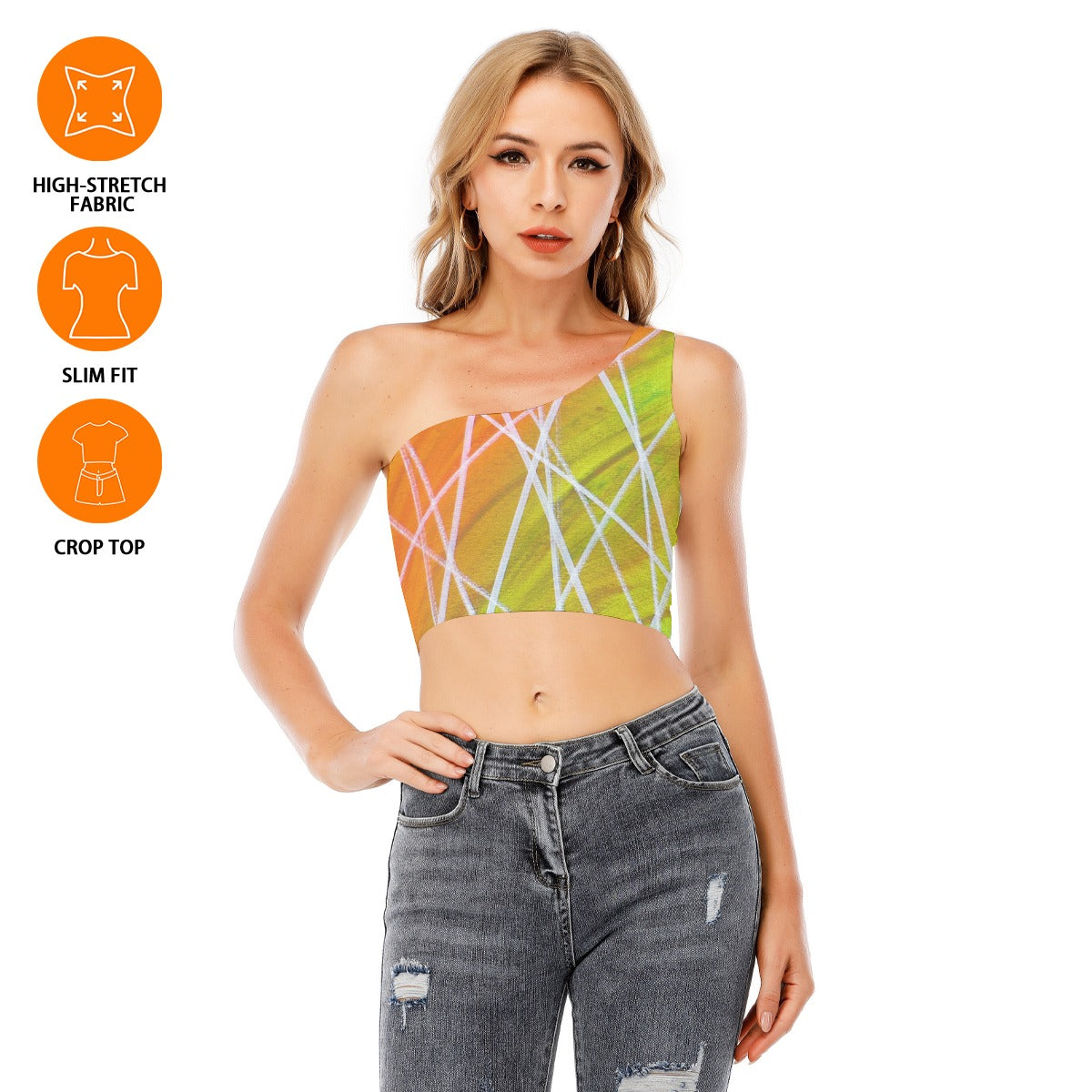 Hyped One-Shoulder Cropped Top