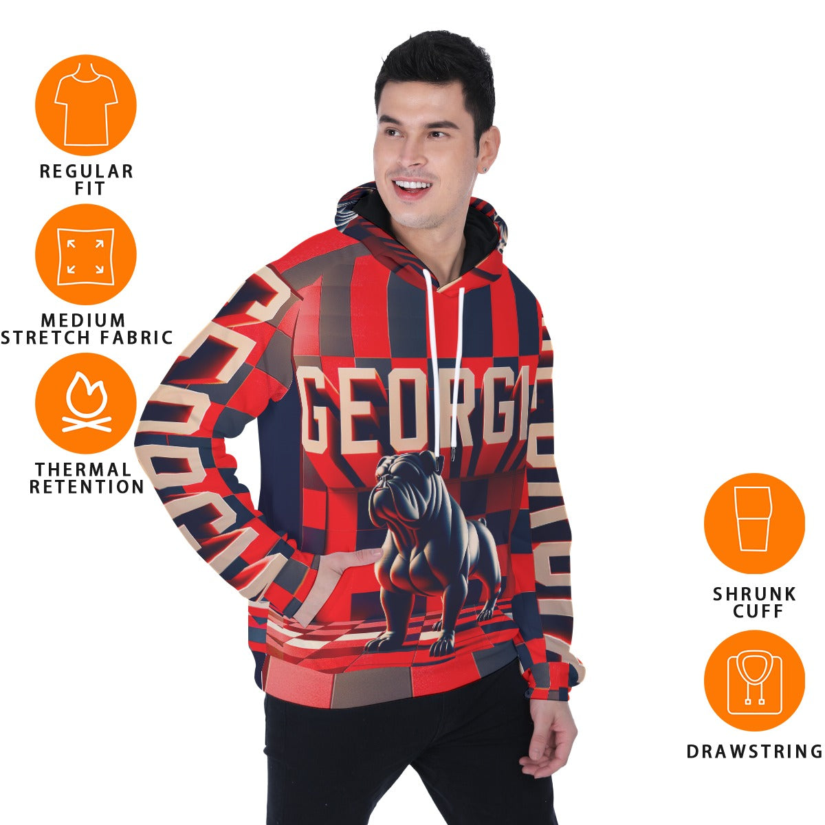 UGA Men's Heavy Fleece Hoodie