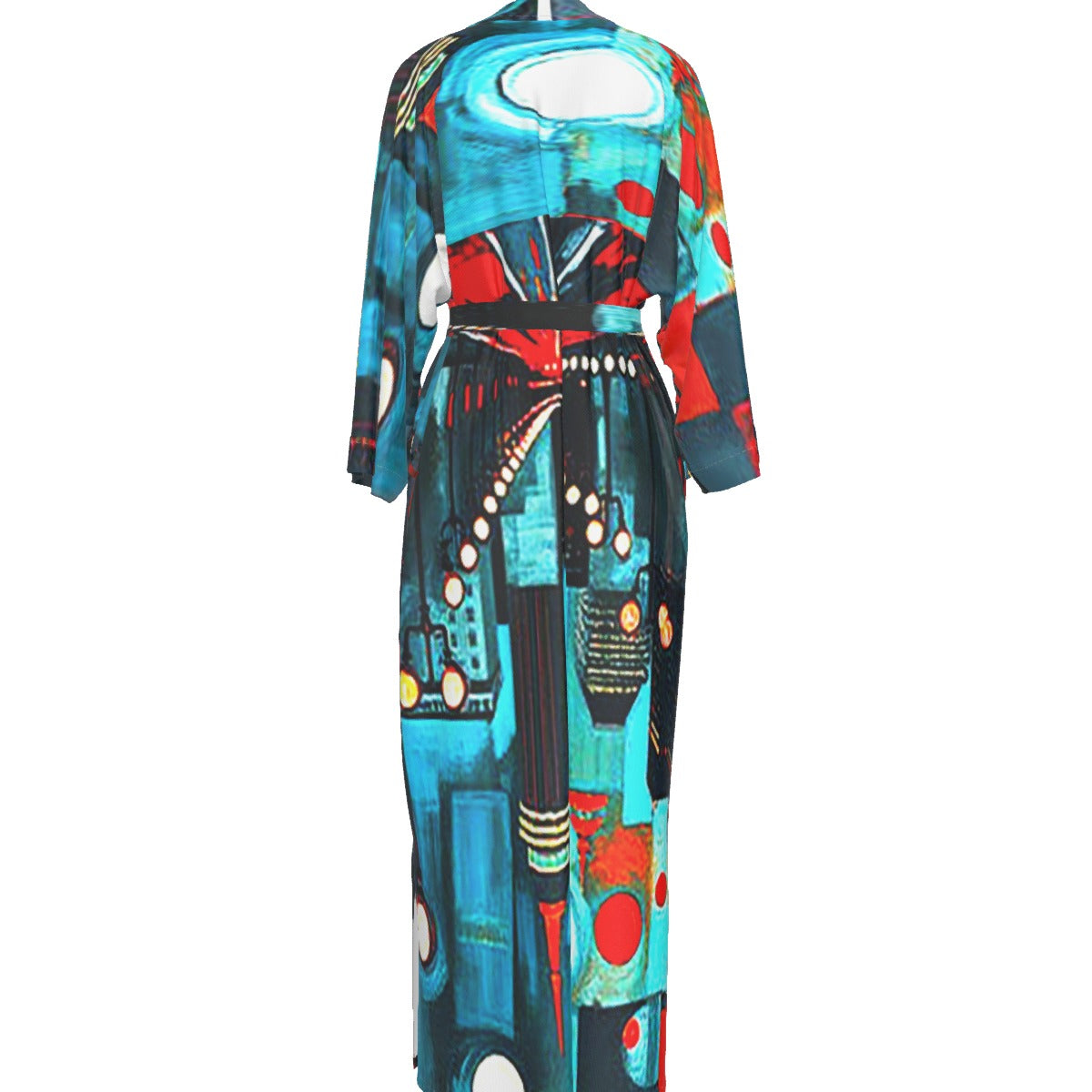 Atlanta at Nighttime Women's Satin Kimono Long Robe