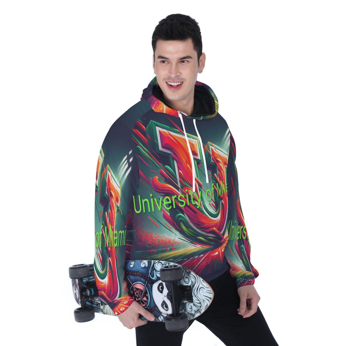 University of Miami Men's Heavy Fleece Raglan Hoodie