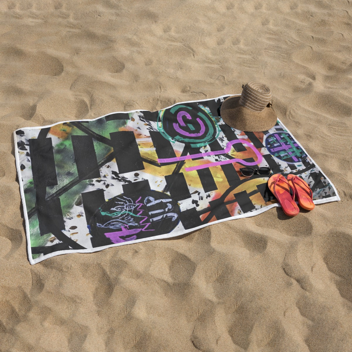 KG Fit Rectangular Beach Towel - Custom Design, Single-Side