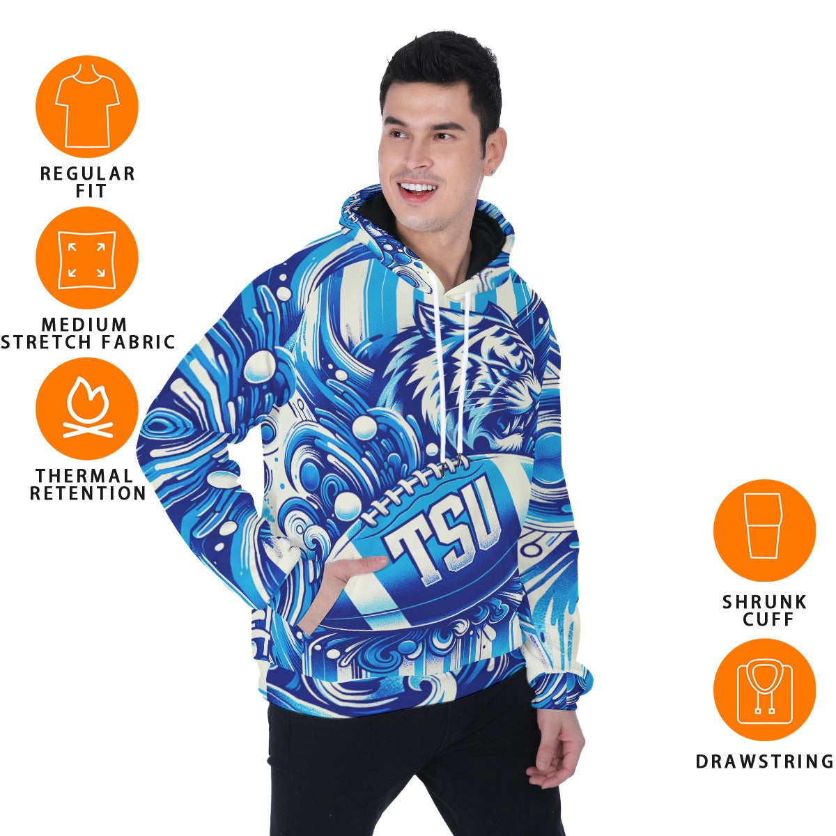 Tennessee State Men's Heavy Fleece Hoodie