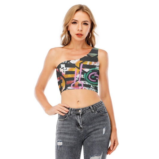 Social Media 2 Women's One-Shoulder Cropped Top