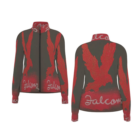 KG Fit Women's Long Sleeve Thumbhole Jacket with Falcons Print - Elastic & Comfortable