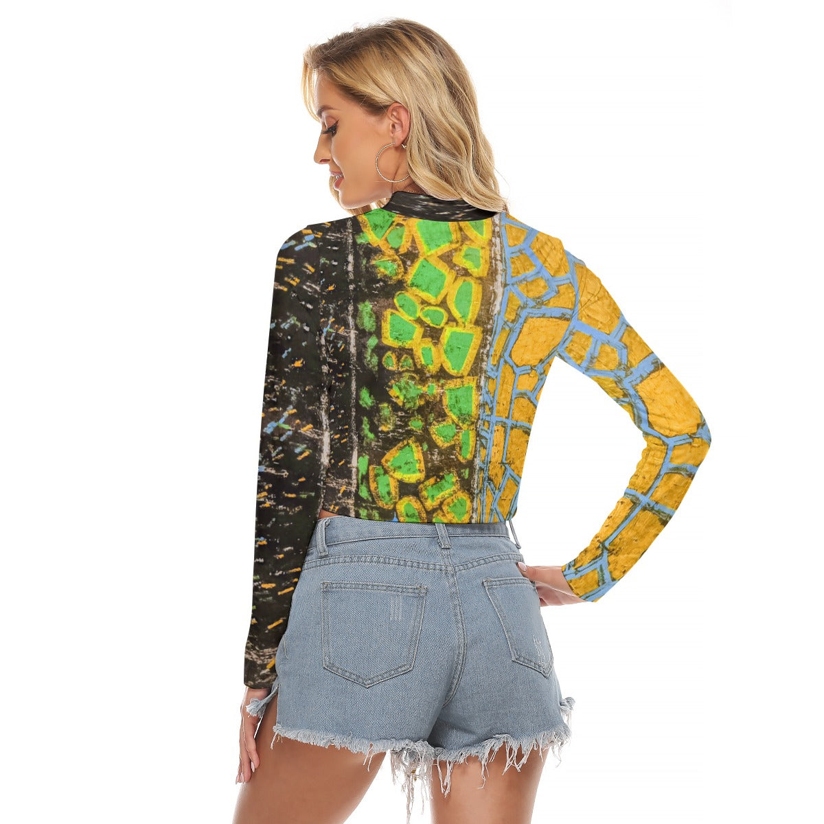 KG Fits Earths Women's Hollow Chest Keyhole Tight Crop Top