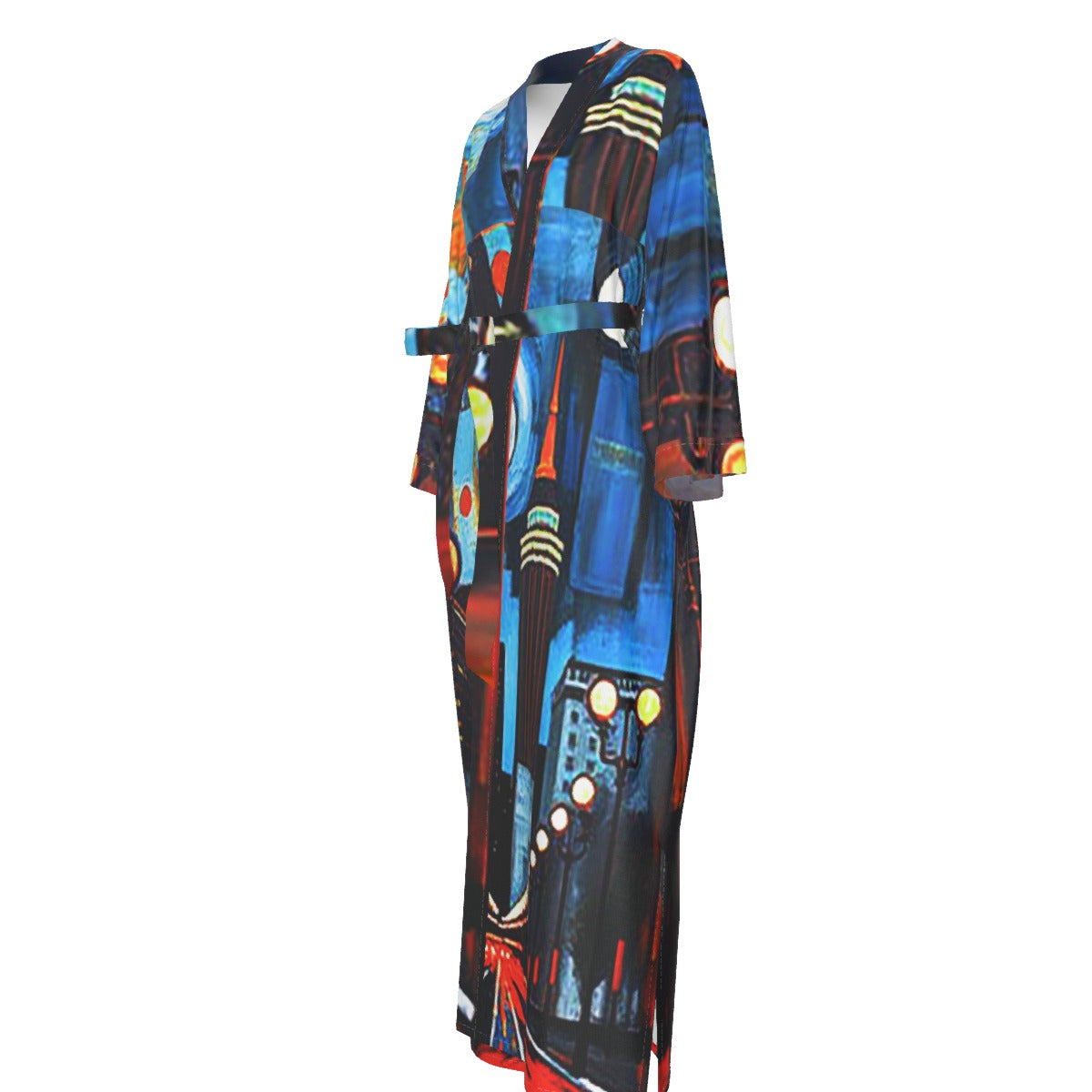 Atlanta at Nighttime Women's Satin Kimono Long Robe