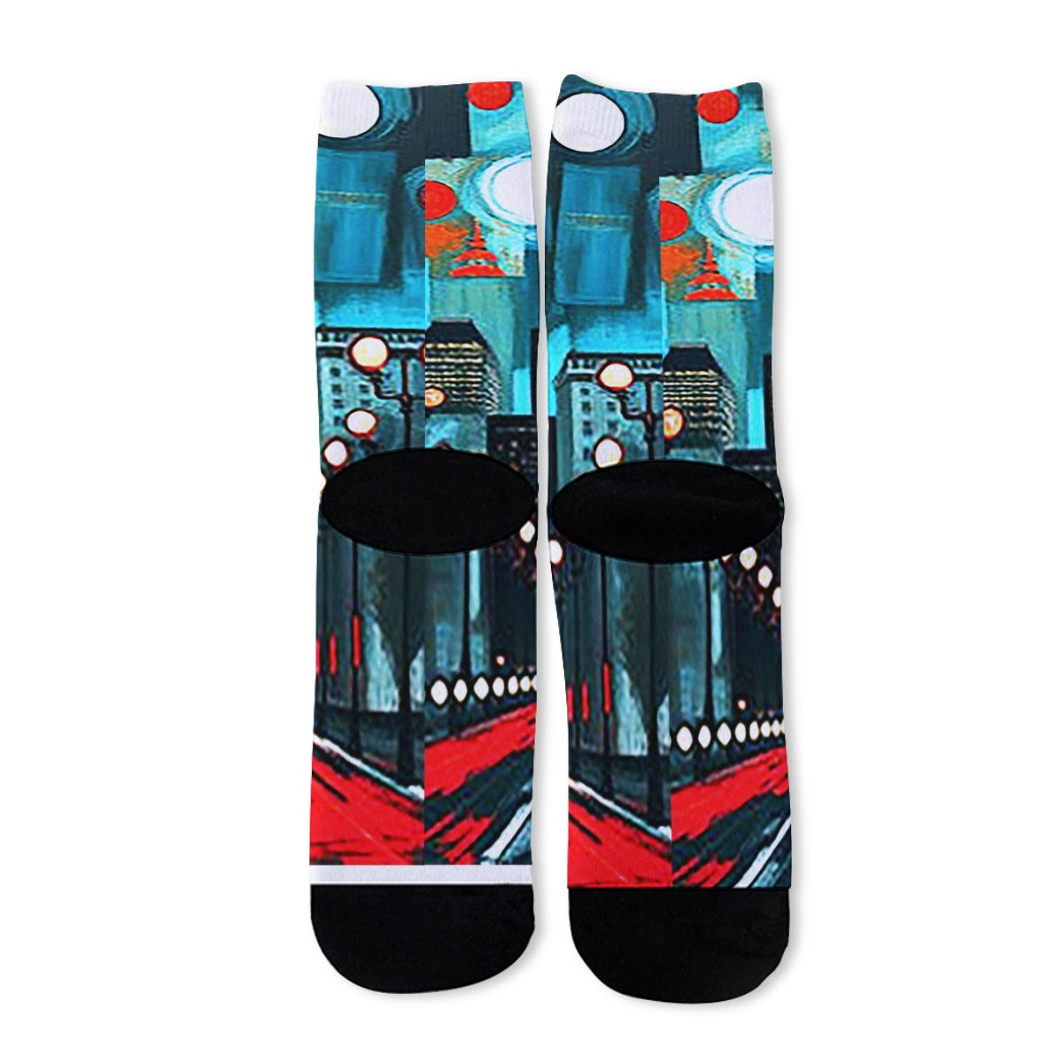 Atlanta at Nighttime Unisex Long Socks