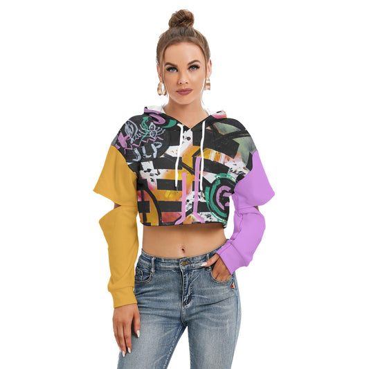 Social Media 2 Heavy Fleece Hoodie With Hollow Out Sleeve